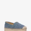 Plateau-Espadrille aus Denim mit Lynn-Logoprägung Plateau-Espadrille aus Denim mit Lynn-Logoprägung
