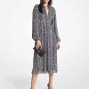Plissee-Midikleid aus Georgette mit Leopardenmuster Plissee-Midikleid aus Georgette mit Leopardenmuster
