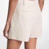 Plissierte Shorts aus Leinen und Baumwolle Plissierte Shorts aus Leinen und Baumwolle