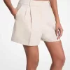 Plissierte Shorts aus Leinen und Baumwolle Plissierte Shorts aus Leinen und Baumwolle