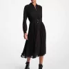 Plissiertes Hemdkleid aus Georgette
