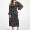 Plissiertes Kleid aus Georgette mit Animal-Print Plissiertes Kleid aus Georgette mit Animal-Print