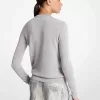 Pullover aus Metallic-Viskosemischung mit V-Ausschnitt Pullover aus Metallic-Viskosemischung mit V-Ausschnitt