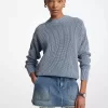 Pullover aus gerippter Baumwolle mit Rundhalsausschnitt Pullover aus gerippter Baumwolle mit Rundhalsausschnitt