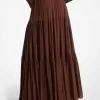 Rock aus Seidengeorgette mit Knopfleiste vorne Rock aus Seidengeorgette mit Knopfleiste vorne
