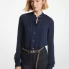Rüschenbluse aus Georgette-Plissee Rüschenbluse aus Georgette-Plissee
