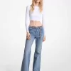 Schlagjeans aus Denim mit Gürtel Schlagjeans aus Denim mit Gürtel