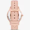 Schlanke Runway-Armbanduhr in Roségold und Leder Schlanke Runway-Armbanduhr in Roségold und Leder