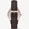 Schlanke Runway-Armbanduhr in Roségold und Leder Schlanke Runway-Armbanduhr in Roségold und Leder