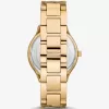 Schlanke Runway-Uhr mit goldfarbenem Panzerarmband Schlanke Runway-Uhr mit goldfarbenem Panzerarmband