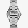 Schlanke, silberfarbene Runway-Armbanduhr