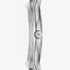 Schlanke, silberfarbene Runway-Armbanduhr mit Panzergliedergliederung