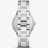 Schlanke, silberfarbene Runway-Armbanduhr mit Panzergliedergliederung
