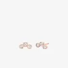 Set aus Halskette und Ohrsteckern mit edlem, metallbeschichtetem Zirkonia