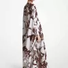 Shadow Floral Seiden-Crêpe-de-Chine-Kaftan Shadow Floral Seiden-Crêpe-de-Chine-Kaftan