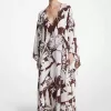 Shadow Floral Seiden-Crêpe-de-Chine-Kaftan Shadow Floral Seiden-Crêpe-de-Chine-Kaftan
