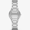 Silberfarbene Mini-Armbanduhr mit Sage-Pavé Silberfarbene Mini-Armbanduhr mit Sage-Pavé