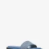 Slide-Sandale aus Denim mit Logo-Prägung von Dana Slide-Sandale aus Denim mit Logo-Prägung von Dana