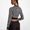 Strickjacke mit Leoparden-Jacquard-Strick und Reißverschluss Strickjacke mit Leoparden-Jacquard-Strick und Reißverschluss