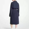 Strukturierter Trenchcoat aus Krepp mit Gürtel Strukturierter Trenchcoat aus Krepp mit Gürtel