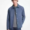 Stückgefärbte Hemdjacke aus Stretch-Baumwollpopeline Stückgefärbte Hemdjacke aus Stretch-Baumwollpopeline