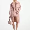 Stückgefärbter Denim-Trenchcoat
