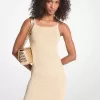 Tanktop-Kleid aus geripptem Metallic-Stretch-Strick Tanktop-Kleid aus geripptem Metallic-Stretch-Strick