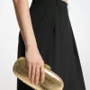 Tina Kleine Minaudie aus Metallic-Leder mit Krokodilprägung re