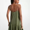 Trägerkleid aus Krepp mit Kette Trägerkleid aus Krepp mit Kette