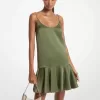 Trägerkleid aus Krepp mit Kette Trägerkleid aus Krepp mit Kette