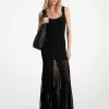 Transparentes Maxikleid aus Stretch-Viskosemischung Transparentes Maxikleid aus Stretch-Viskosemischung