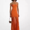Transparentes, trägerloses Kleid aus Stretch-Strick