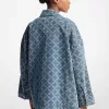 Übergroße Jeansjacke aus Empire-Diamant-Jacquard Übergroße Jeansjacke aus Empire-Diamant-Jacquard