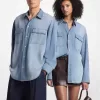 Übergroßes Chambray-Hemd Übergroßes Chambray-Hemd