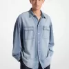 Übergroßes Chambray-Hemd Übergroßes Chambray-Hemd