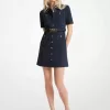Utility-Kleid aus Stretch-Krepp mit Gürtel Utility-Kleid aus Stretch-Krepp mit Gürtel
