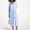 Verziertes, bedrucktes Georgette-Kleid