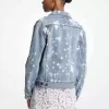 Von Hand bespritzte Trucker-Jeansjacke