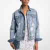 Von Hand bespritzte Trucker-Jeansjacke