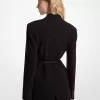 Zweireihiger Blazer aus Krepp mit Gürtel Zweireihiger Blazer aus Krepp mit Gürtel